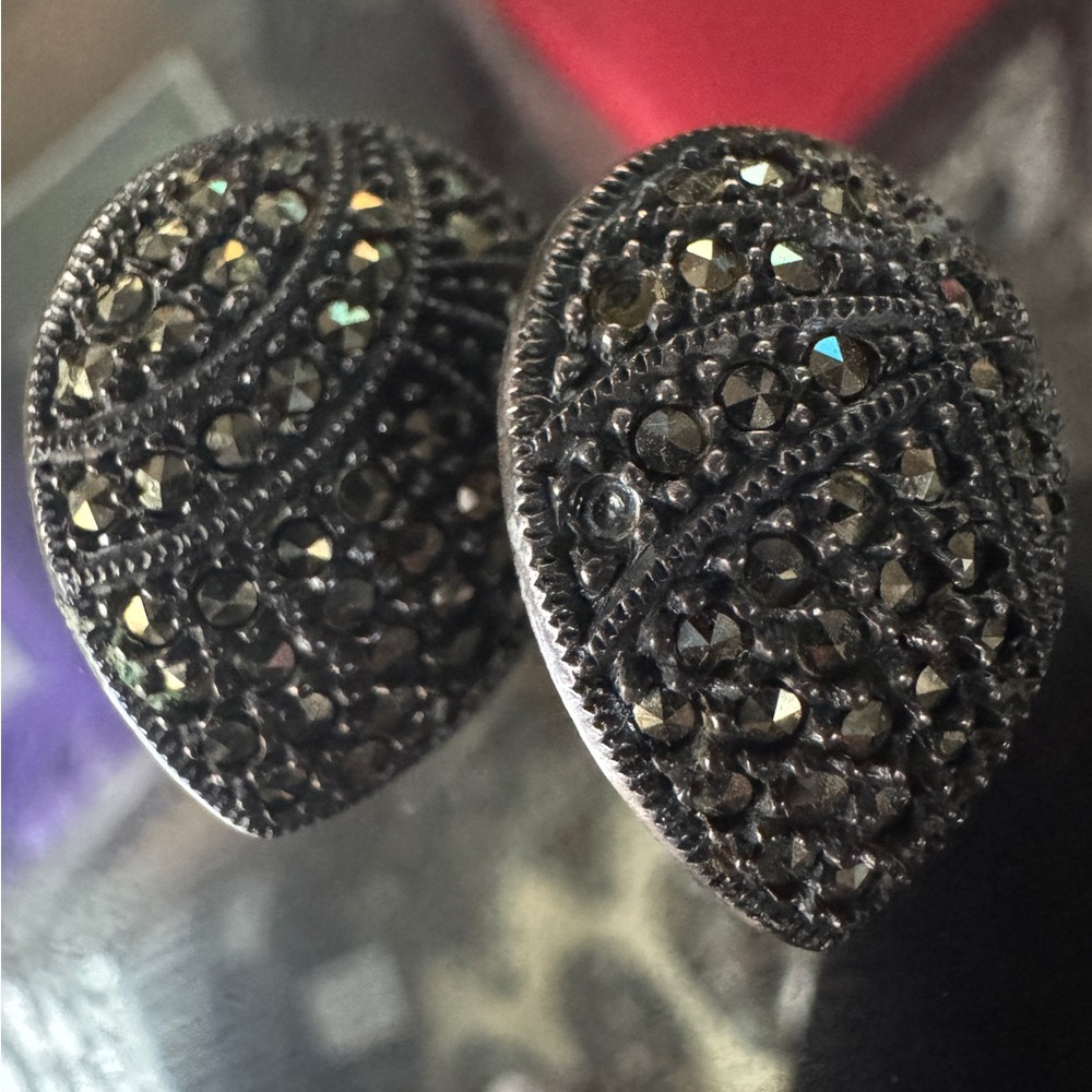 Sterling marcasite Earrings - Unbranded